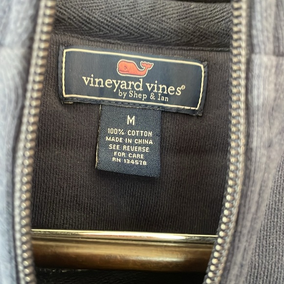 Vineyard Vines Shep Quarter Zip Pullover- Navy- Size Medium - Picture 3 of 7